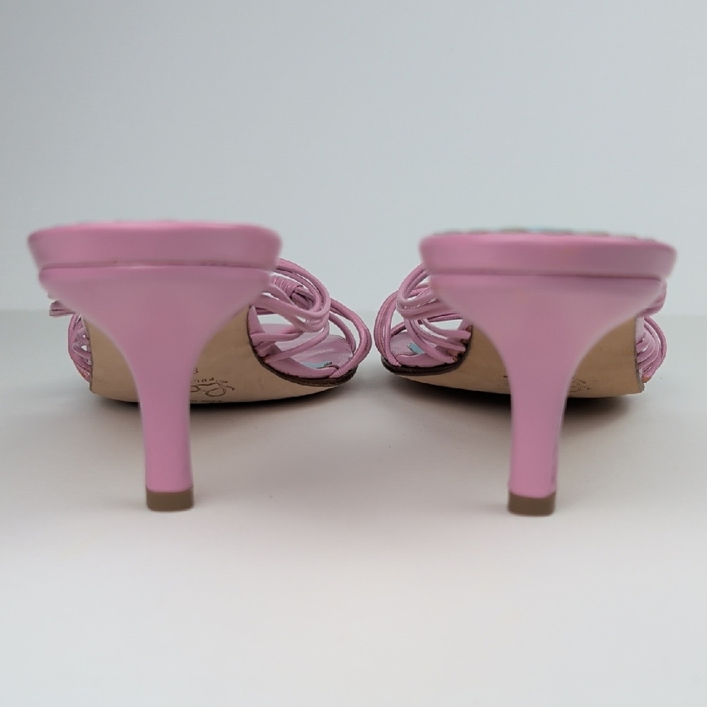 Vintage New Lilly Pulitzer Nicky Pink Strappy Kitten Heel Sandals/Slides/Shoes - Picture 7 of 8
